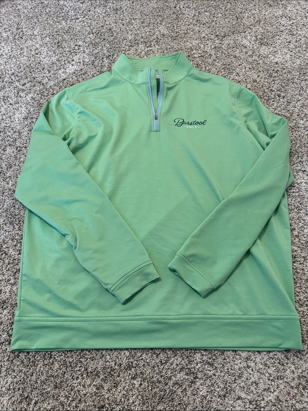 Peter Millar Mint Green Quarter-Zip Pullover